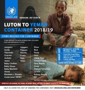 Luton To Yemen Container 2018/19