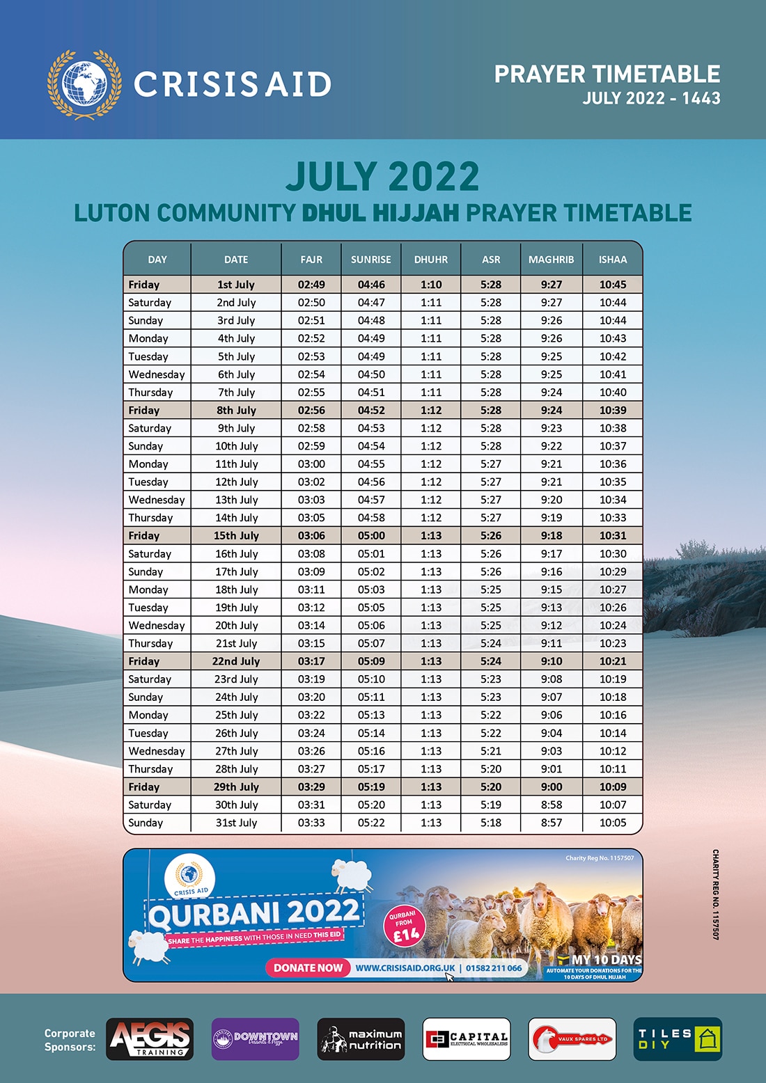 ramadan timetable luton