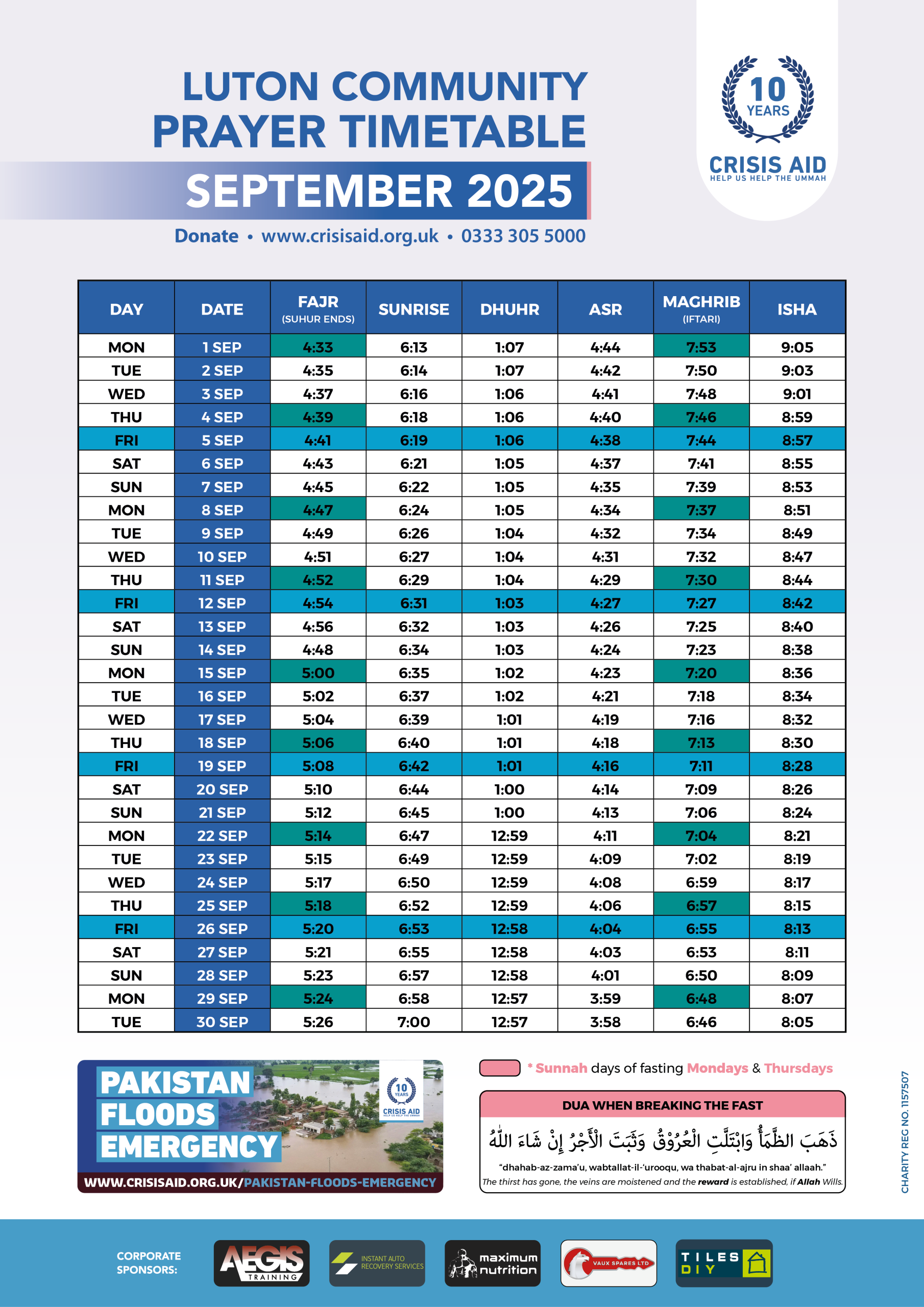 CA Luton Prayer Timetable SEP 2025 1 scaled - Crisis Aid
